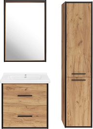 ASB-Mebel Шкаф пенал Монца 35 подвесной дуб золотой – фотография-3